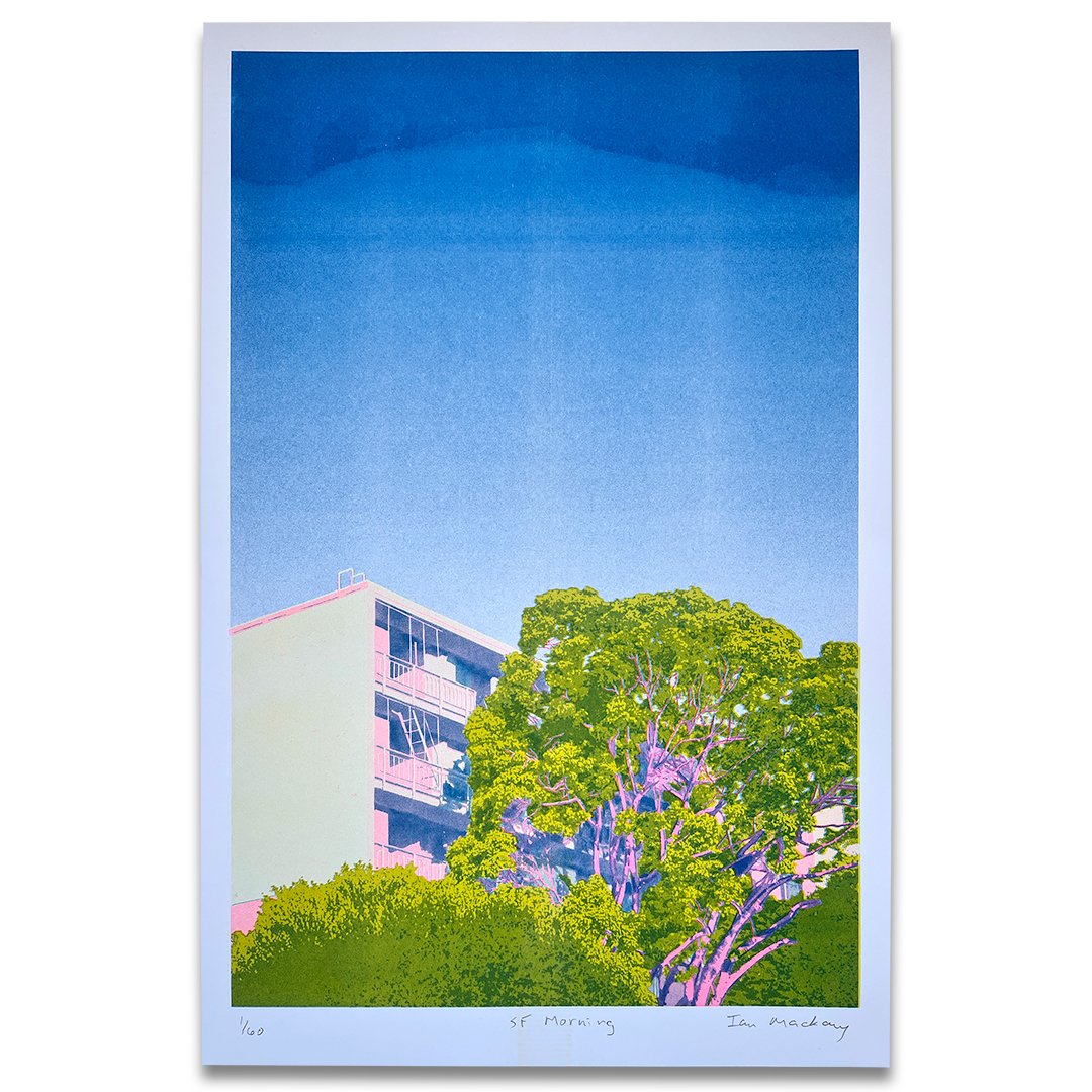 Sunset House 1 SF Architecture Risograph Art Print | Hi-Bred — Hi-Bred